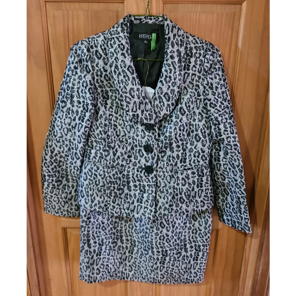 Kasper Metallic Skirt Suit 8